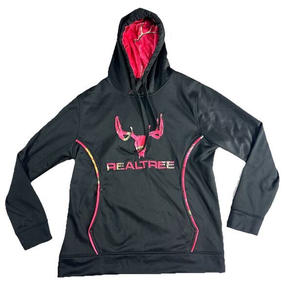 Realtree by Cottonwood Canyon Women’s Hoodie Small Black Pink Camo Logo Pullover - Picture 1 of 7